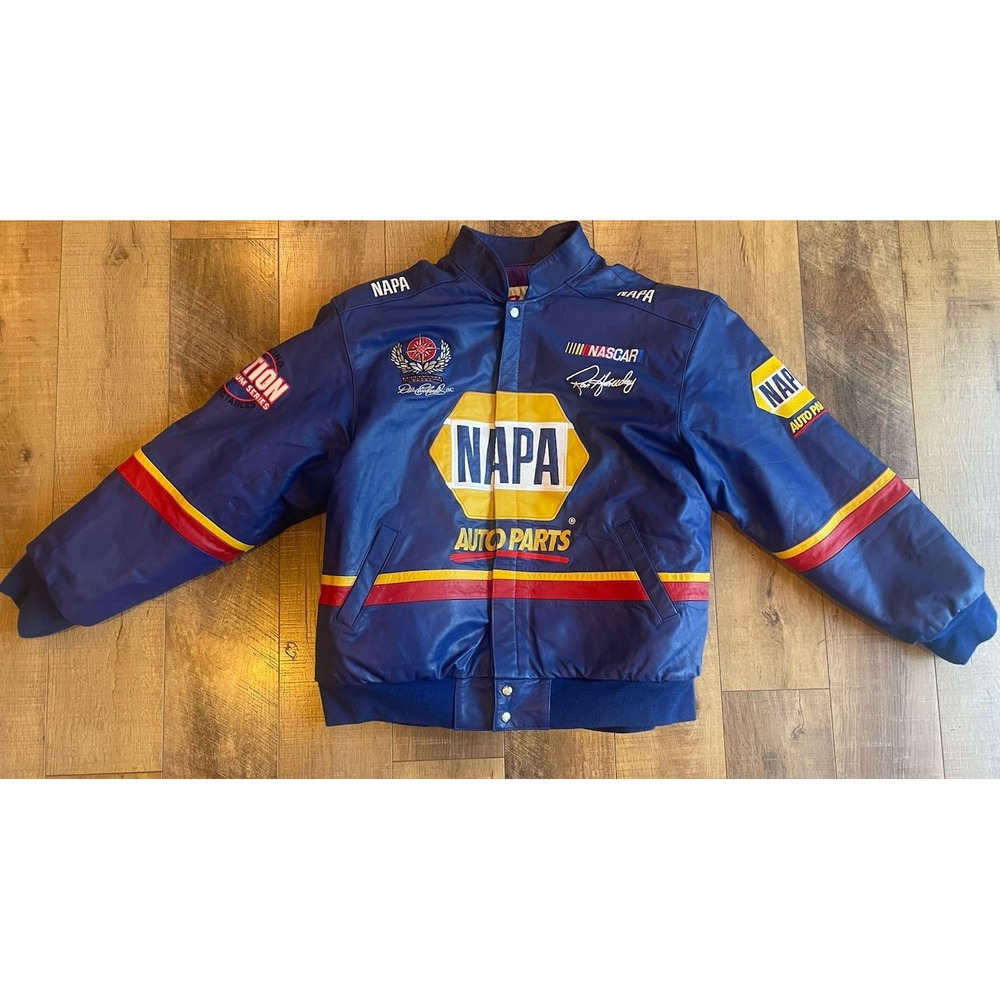Nascar NAPA Auto Parts Leather Jacket Ron Hornaday Size XXL Near Mint